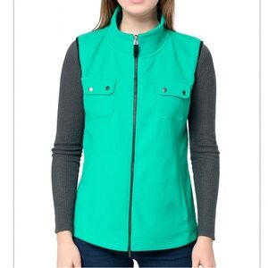 CHAPS Vest fleece Green Plus 1X NWT